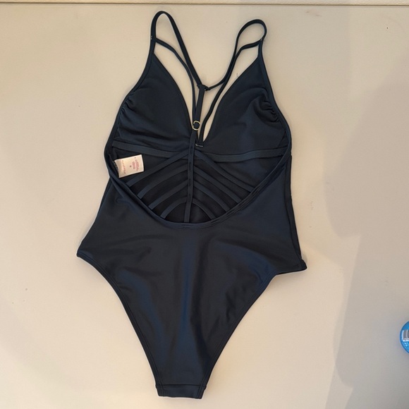 Xhilaration deep v Strappy One-Piece Swimsuit - Picture 2 of 4